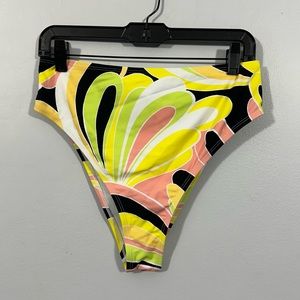 NWT Cupshe Palm Beach Night Cheeky High Waist Bikini Bottoms Size 0X